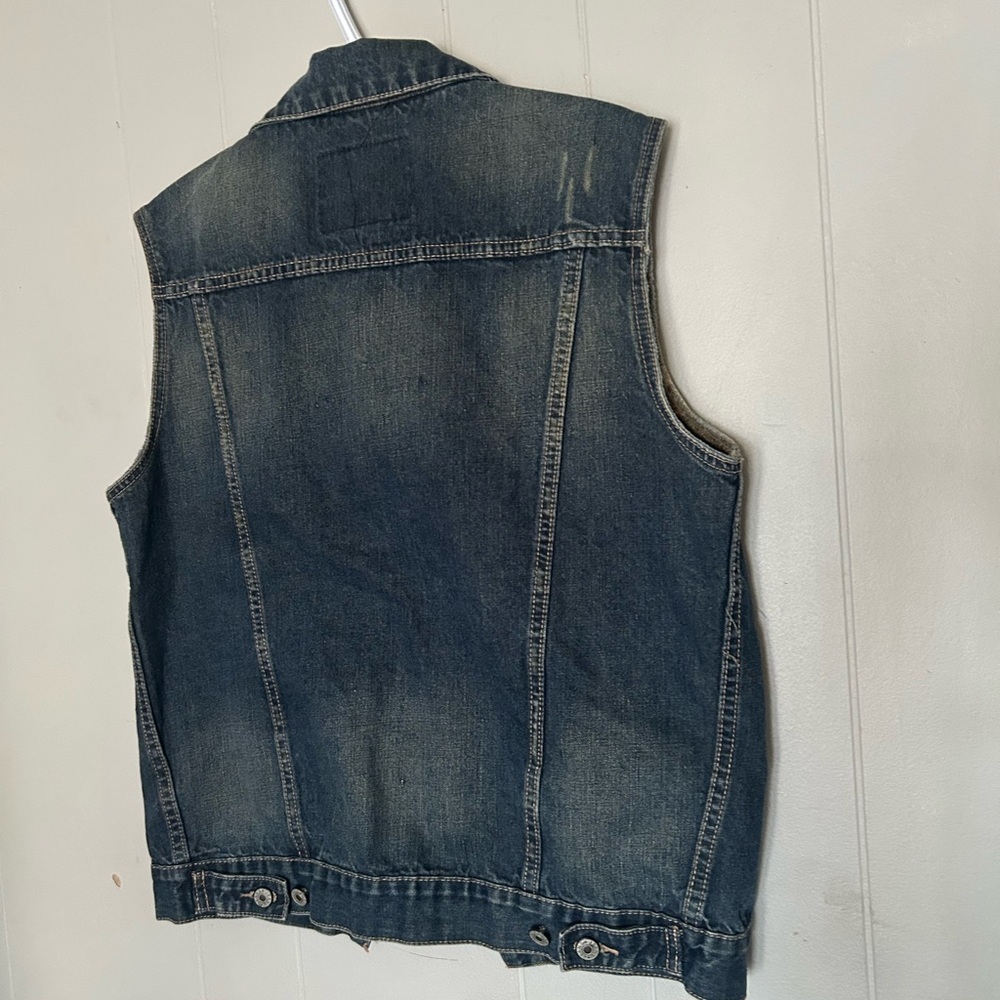 Oldies 1940 Denim Vest Men’s Size L Blue Classic Trucker Sleeveless Jacket - Picture 3 of 5